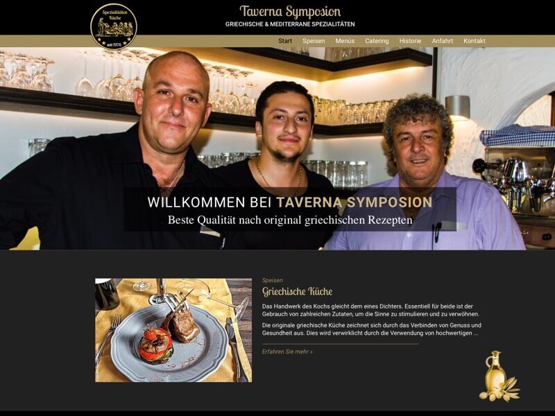 Neue Website von Taverna Symposion in Leichlingen
